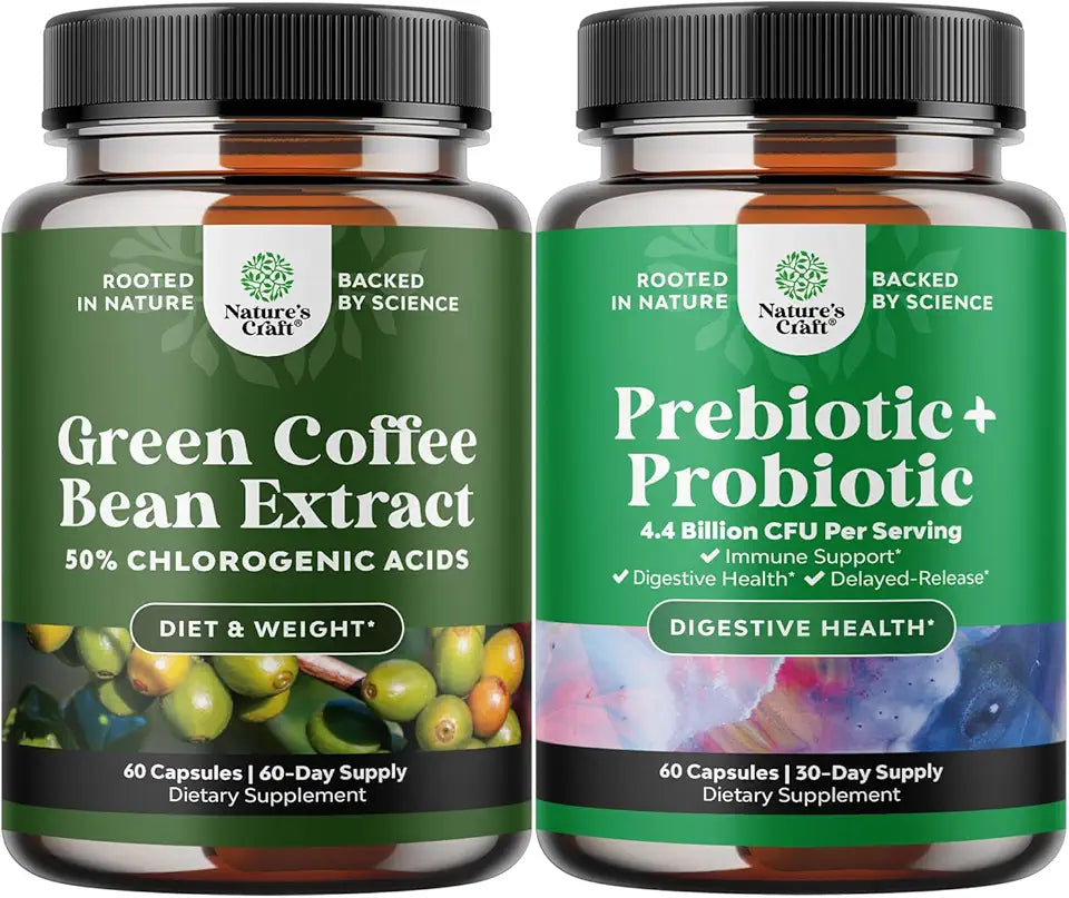 Pure Green Coffee Bean Extract and Probiotics Supplement T279