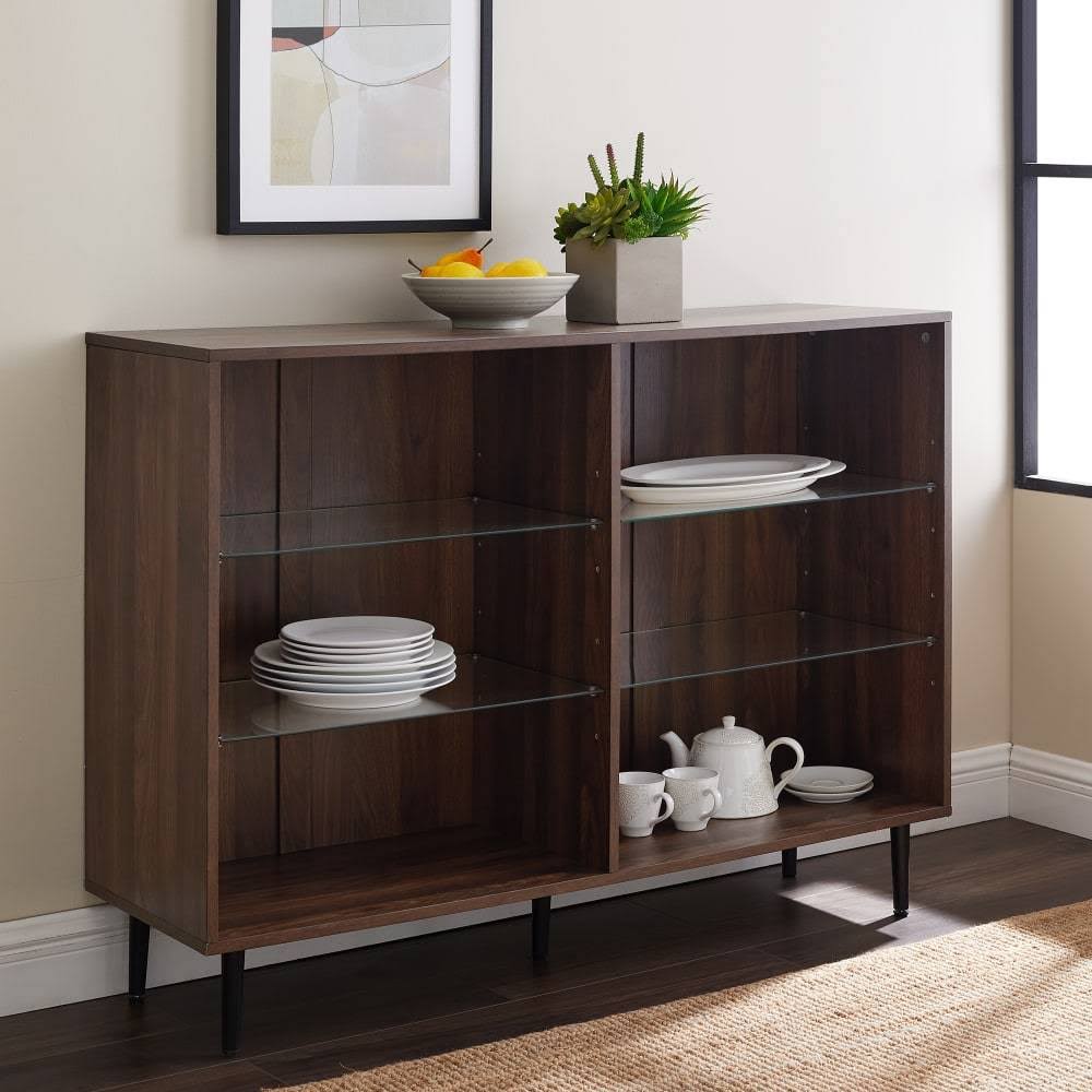 Slate Grey Mid Century Modern Bookcase V66156