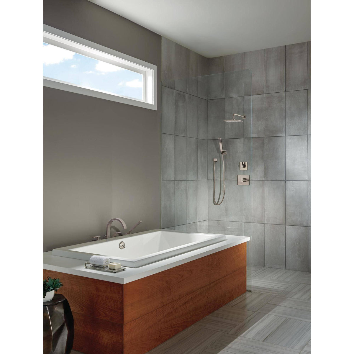 Roman Tub Trim with Hand Shower Stainless N955