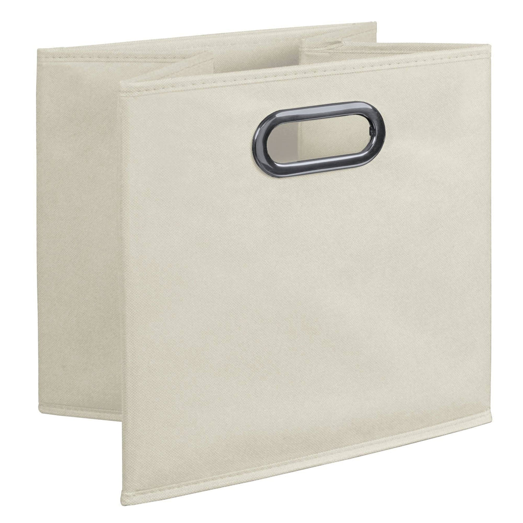 Grey Square Folding Bookcase with Folding Fabric Bins S157
