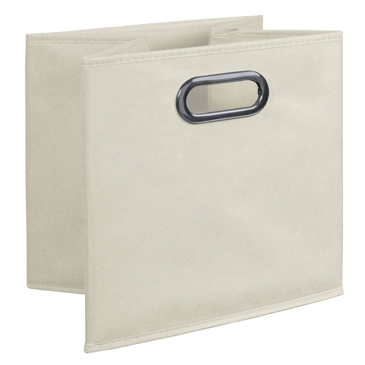 Grey Square Folding Bookcase with Folding Fabric Bins S157