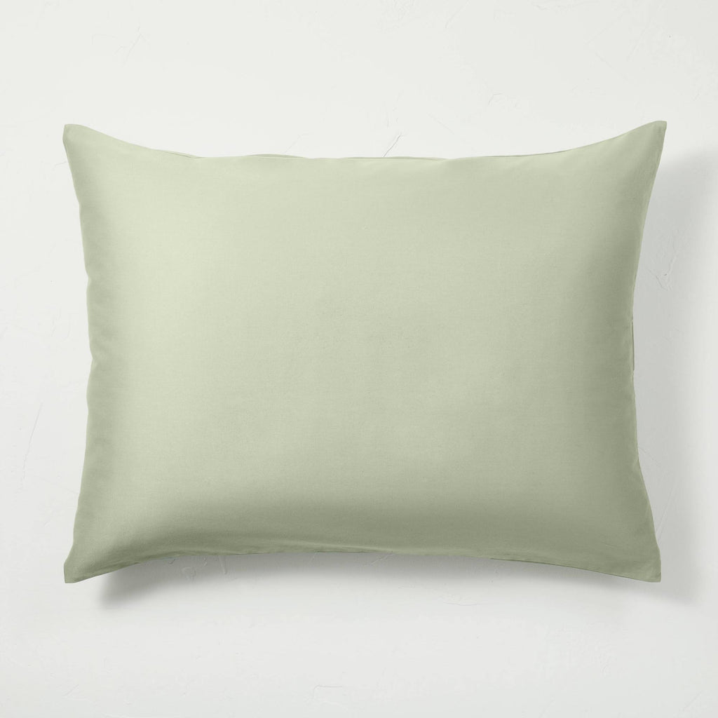 Sage Green Supima Washed Sateen Duvet & Sham Set D20483