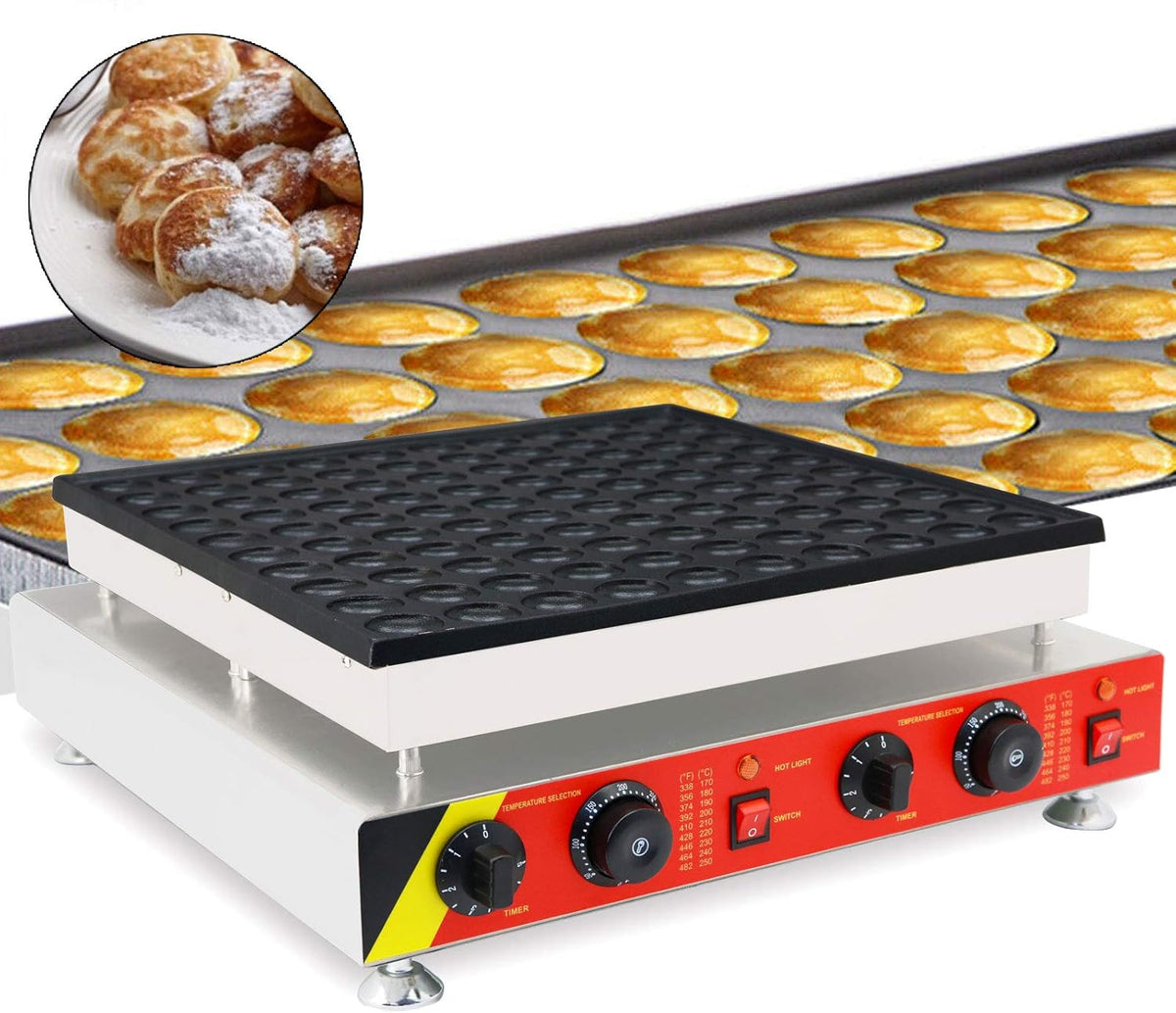 110V Commercial Muffin Machine, 100 Hole Nonstick Stainless Steel Pancake Maker M4518