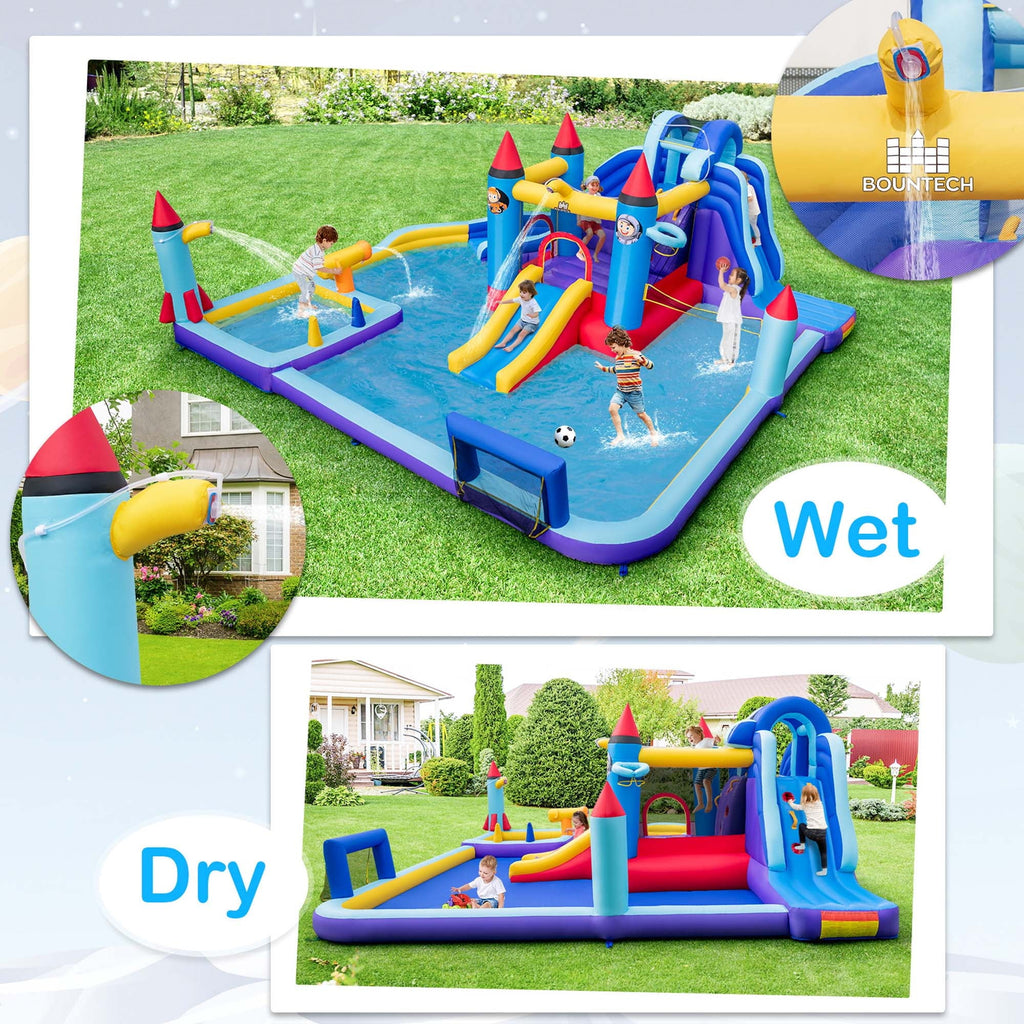Inflatable Water Slide Park with 2 Slides Splash Pool D9841