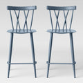 Light Blue Metal Counter Stool Set of 2 R19131