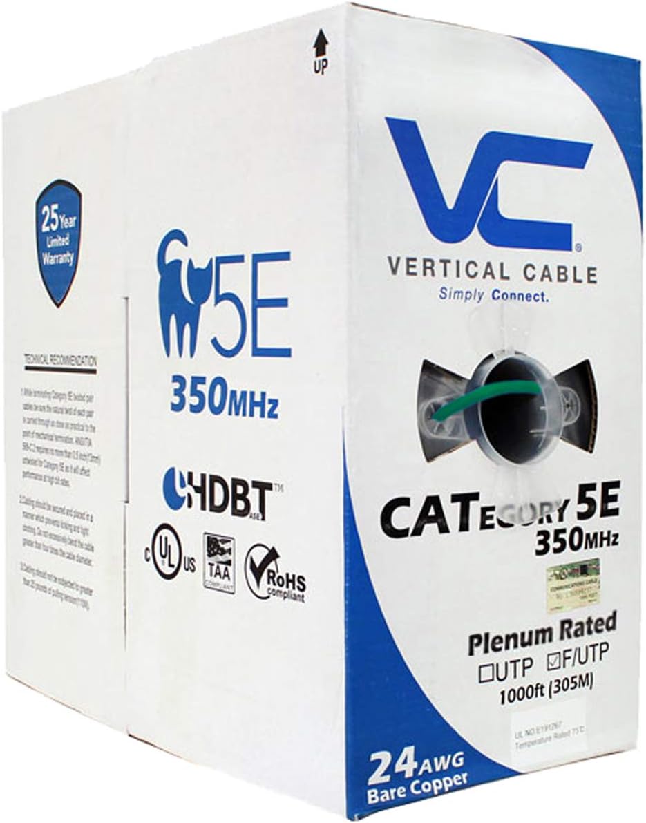 1000ft Shielded Cat5e Bulk Ethernet Cable O503607
