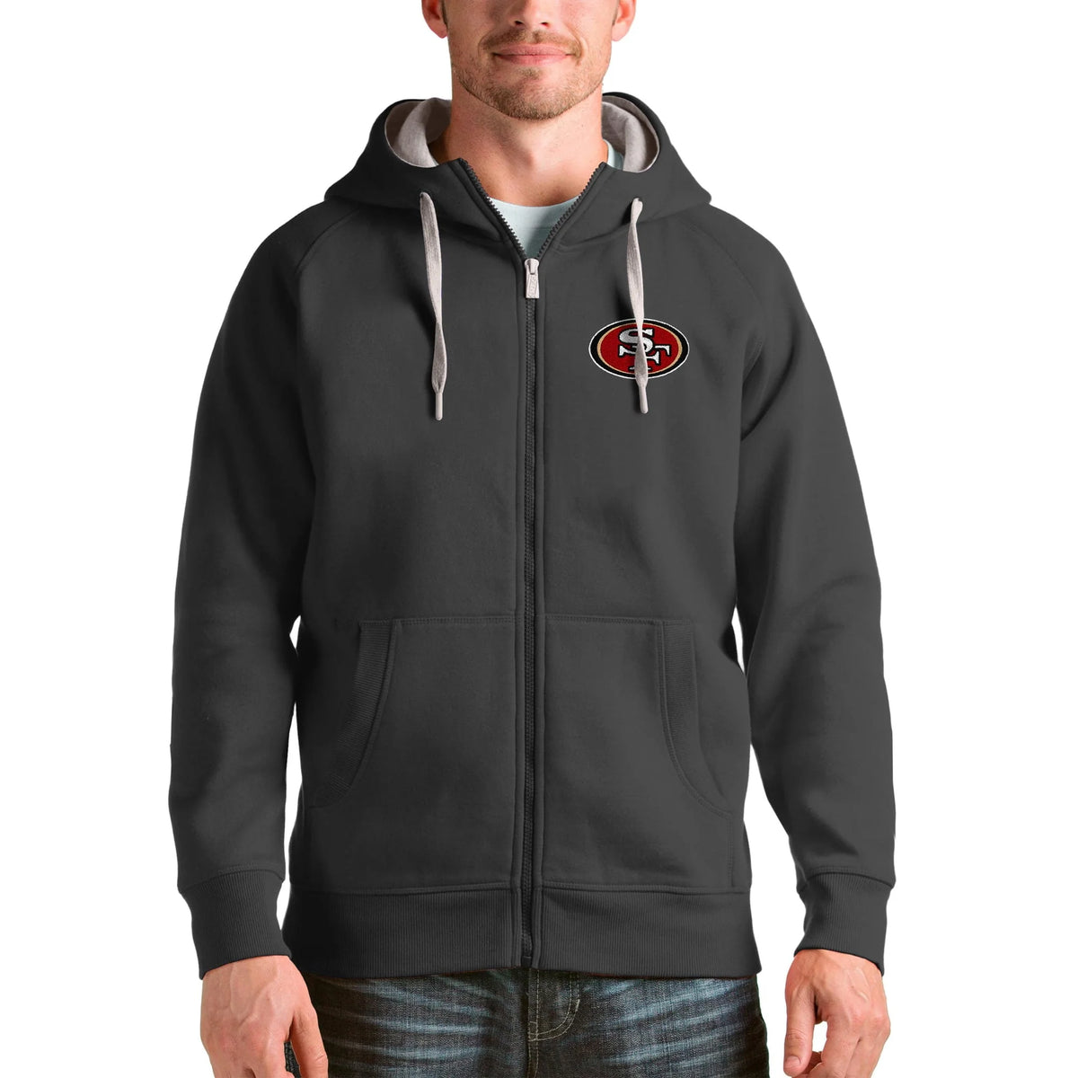 Charcoal Full-Zip Hoodie V7852