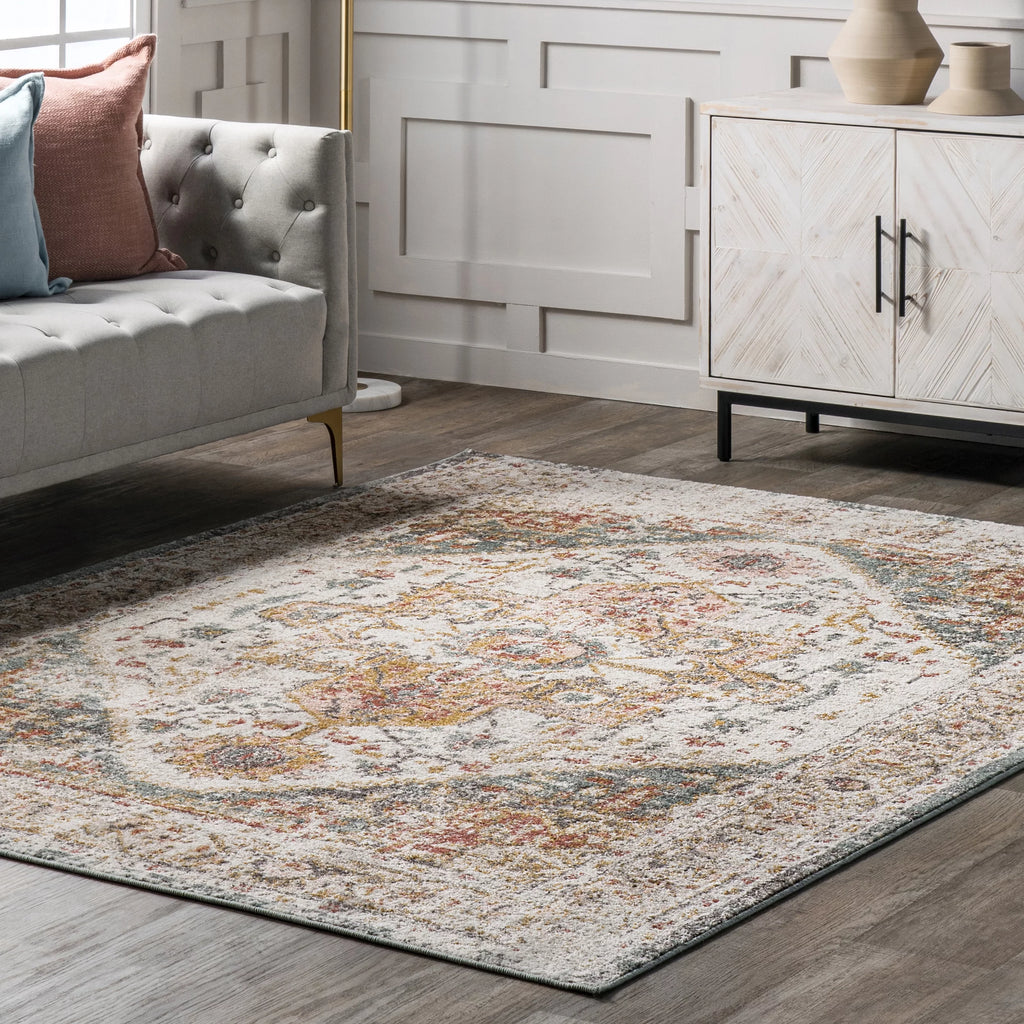 Beige Vintage Medallion Area Rug 12' x 15' E4297