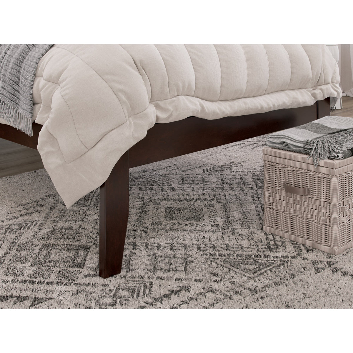 Solid Wood Platform Bed Twin XL Espresso Z4559