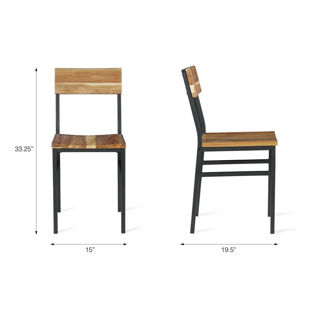 Natural Gray Wood and Metal Dining Chair (2-Pack) X220