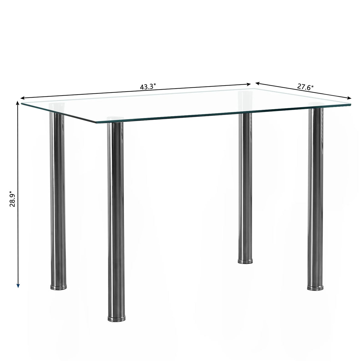 White Glass Dining Table Set for 4 C58273
