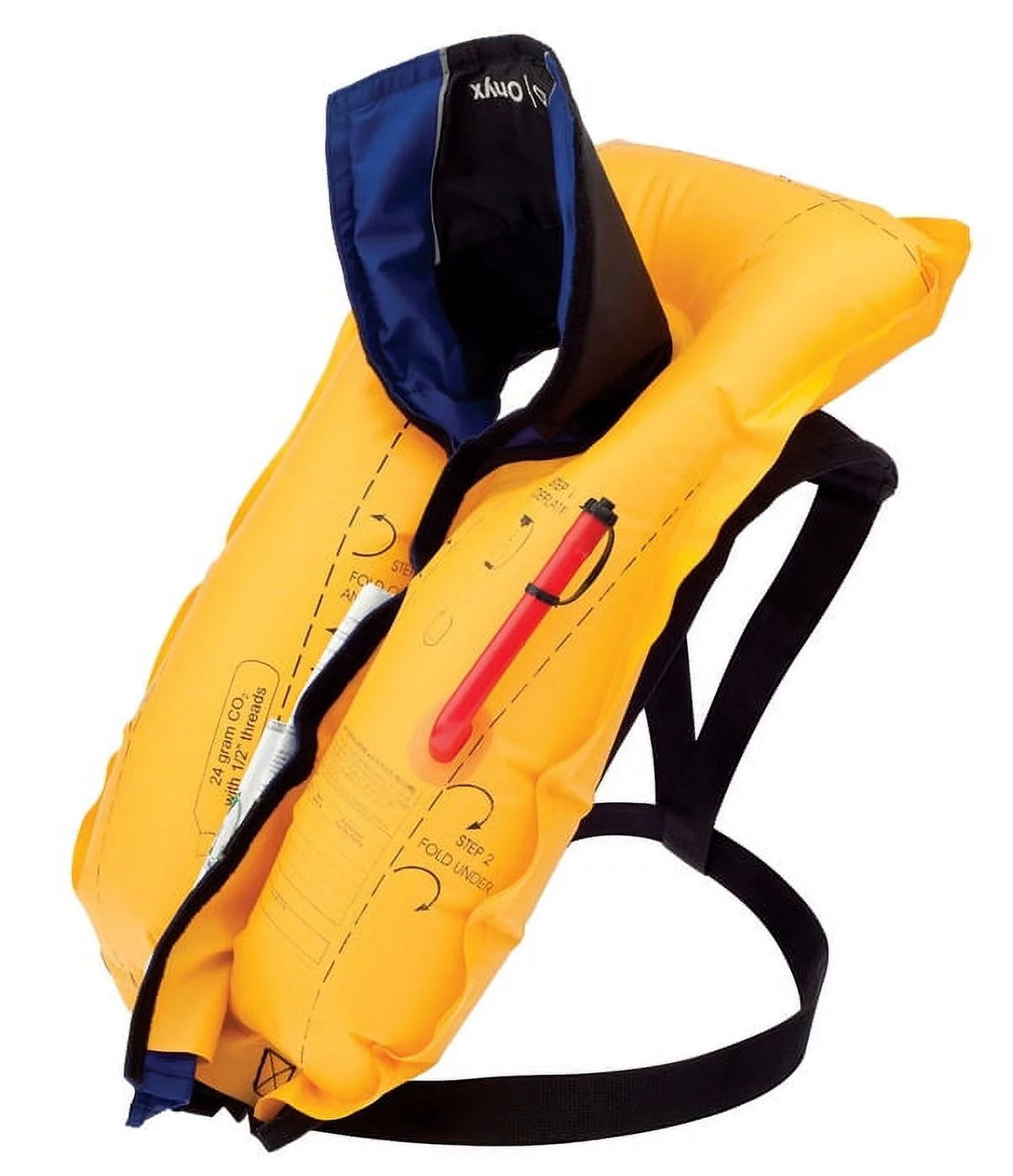 Onyx Auto/Manual Inflate Life Vest Black/Blue One Size Z705
