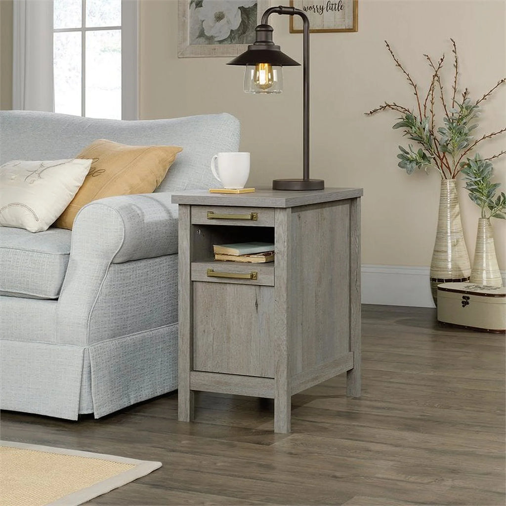 1-Drawer Coastal Engineered Wood End Table in Oak H277