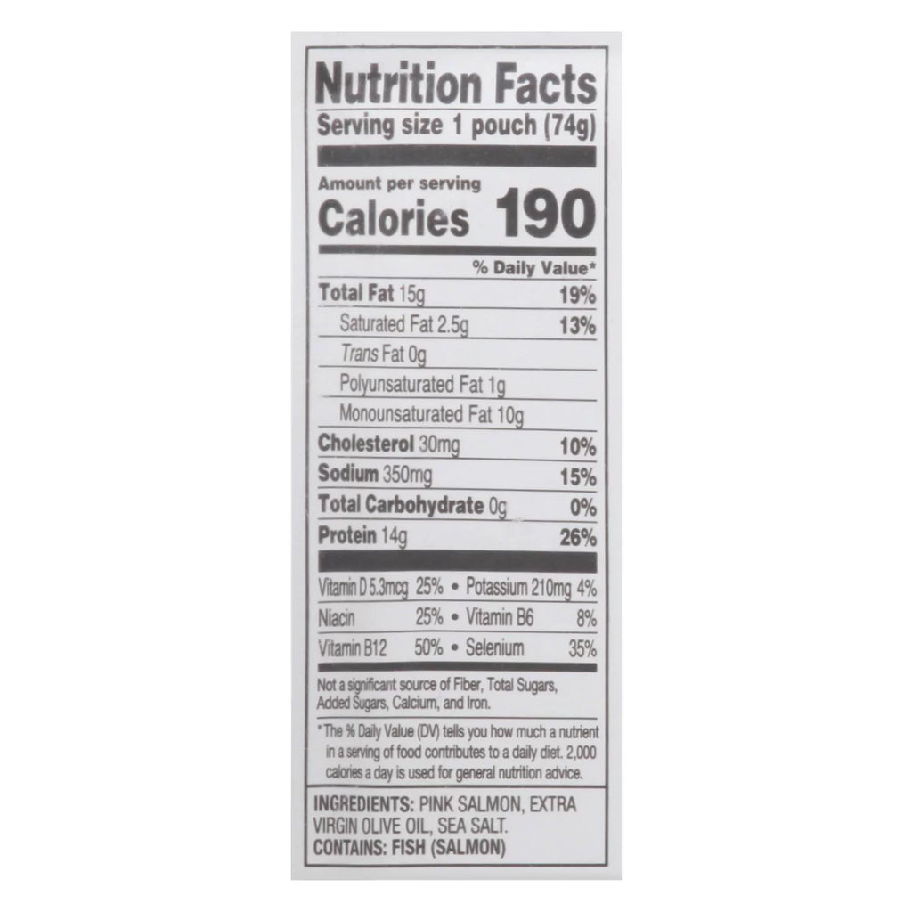 Wild-Caught Pink Salmon 2.6 oz Pouch Pack of 12 S1042