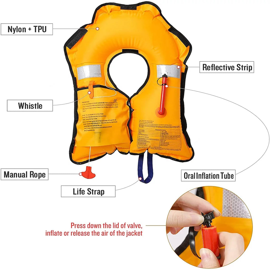 2 Pack Automatic Inflatable Life Jacket with Whistle F9756