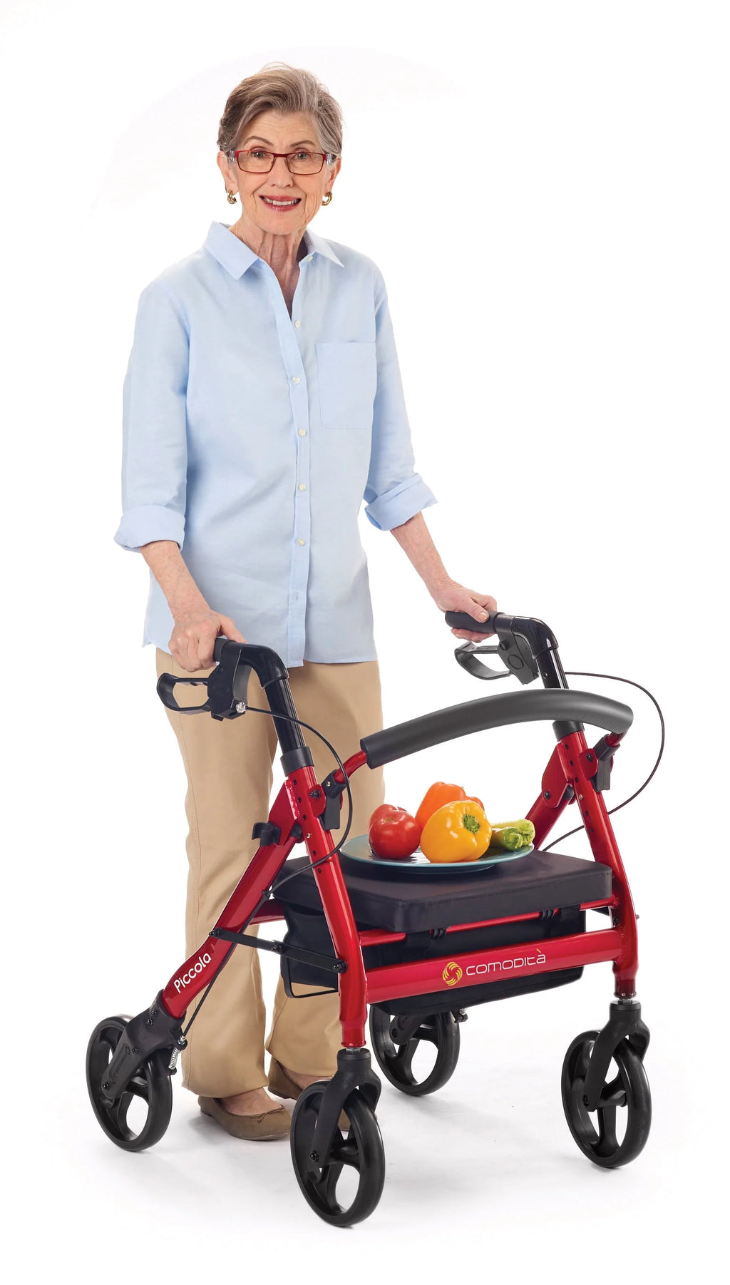 Heavy Duty Rollator Walker with 15 Wide Seat M75358