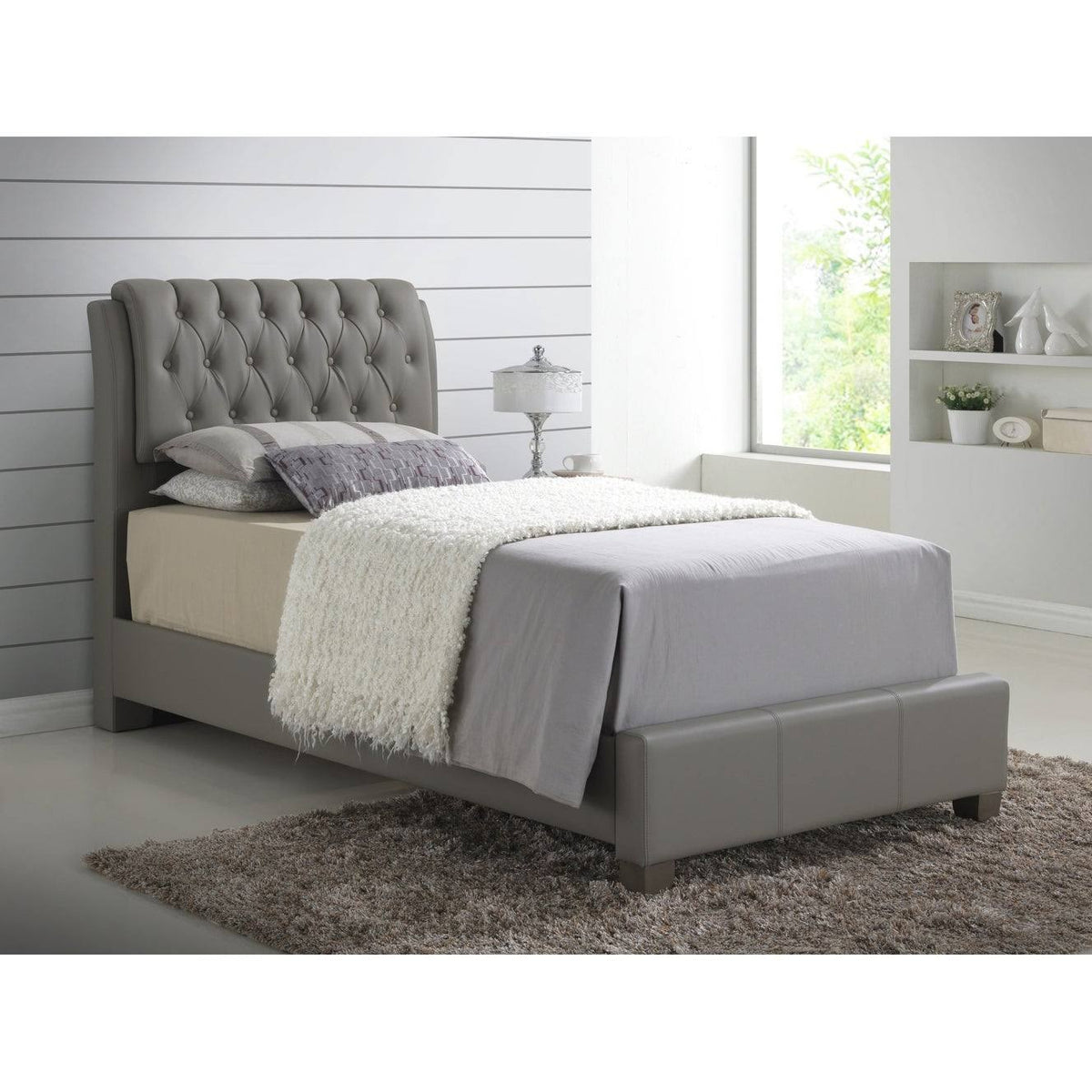 Twin Bed Light Grey B7617
