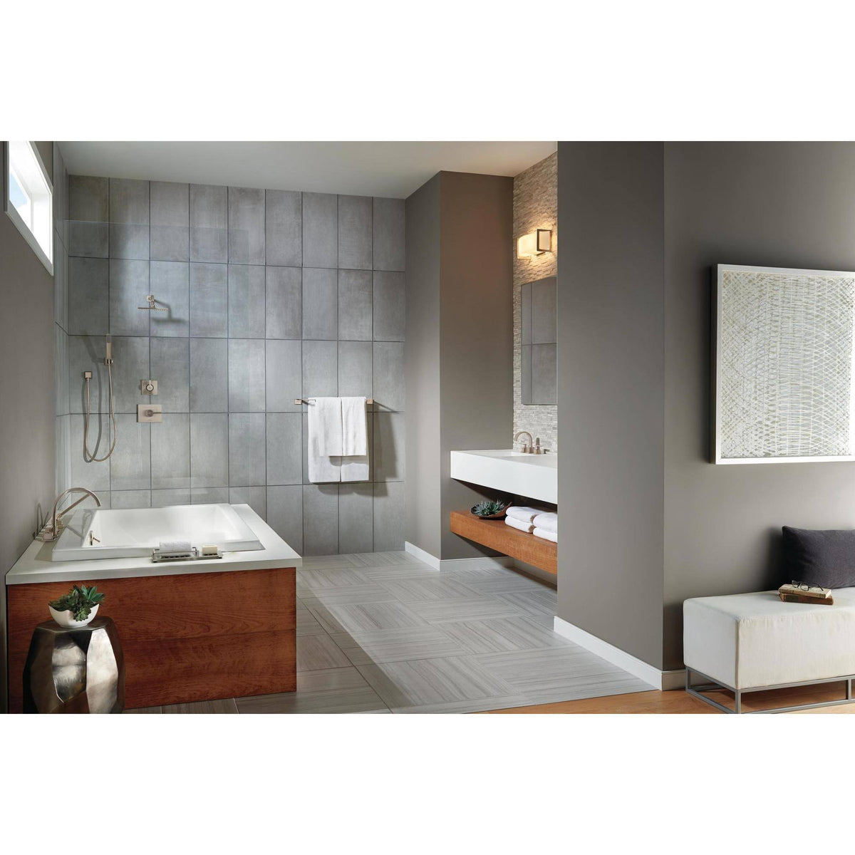 Roman Tub Trim with Hand Shower Stainless N955
