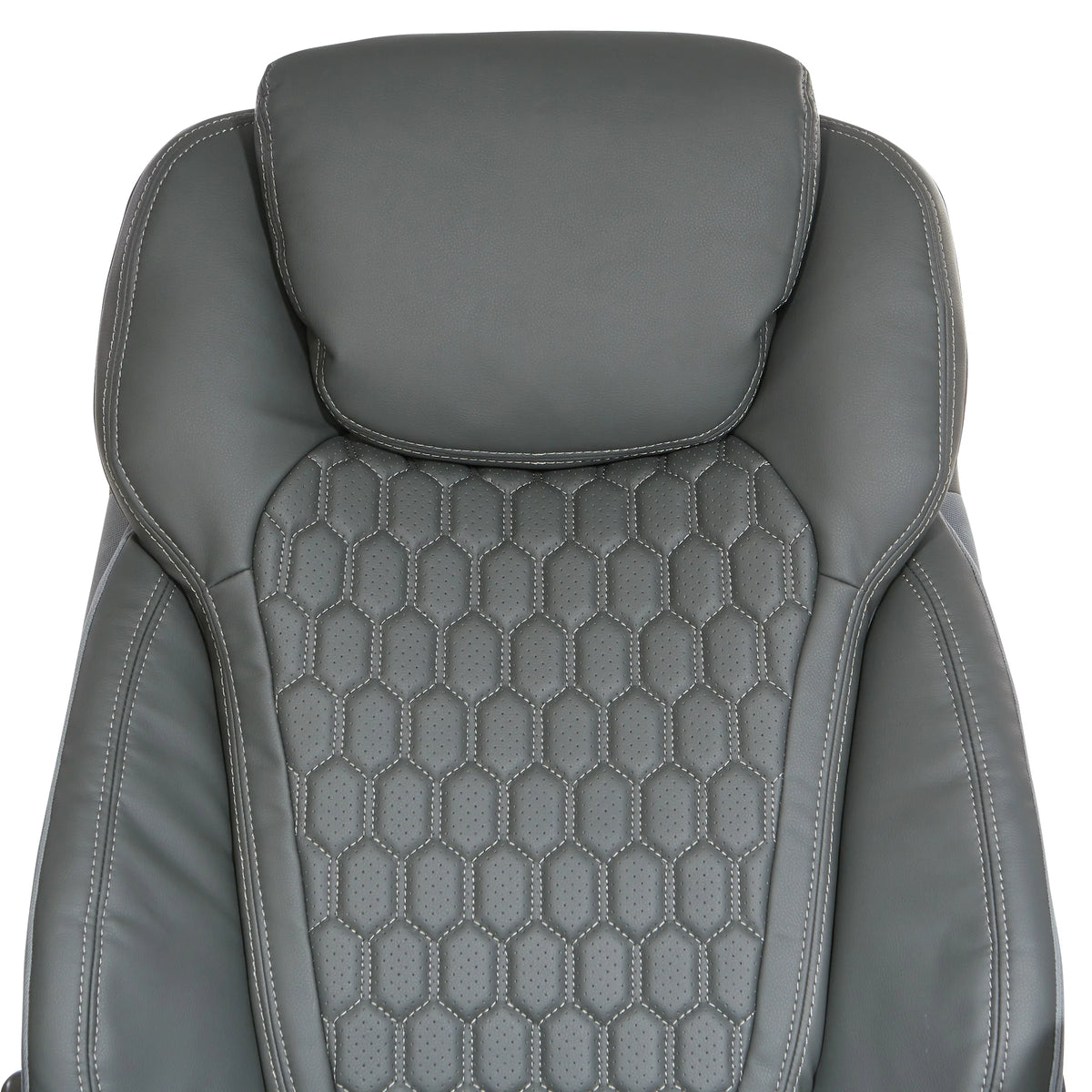 High Back Chair with Grey Bonded Leather and Flip Arms N5700