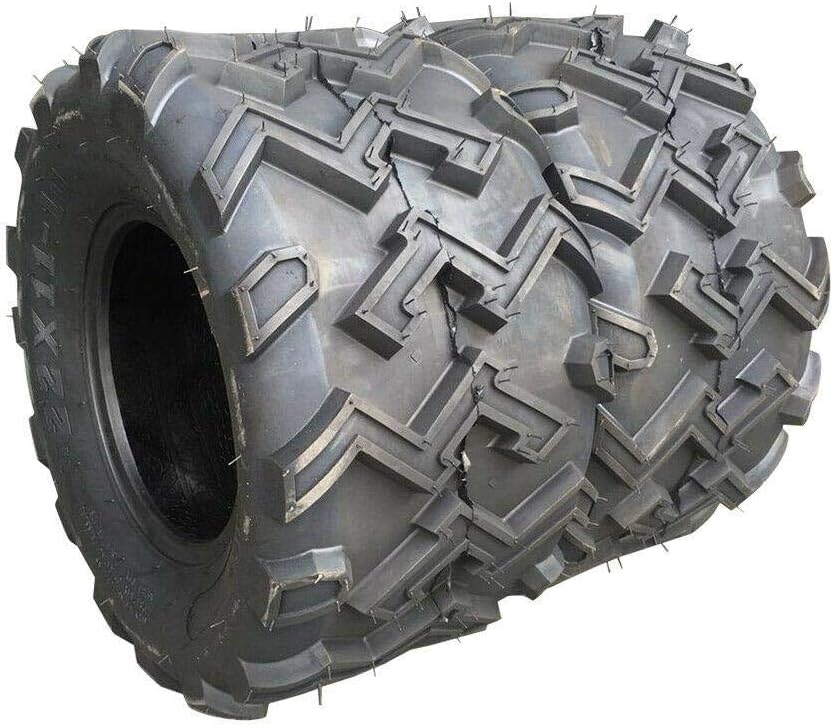 Set of 2 22X11-10 4 Ply Black Rubber Tires I100