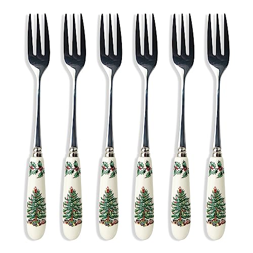 Set of 6 Stainless Steel Teaspoons with Porcelain Handles F21275