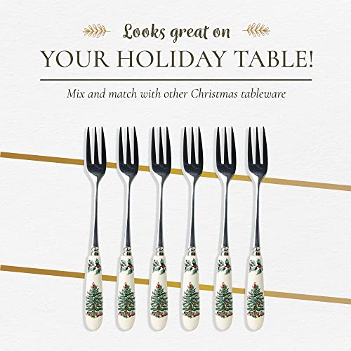 Set of 6 Stainless Steel Teaspoons with Porcelain Handles F21275