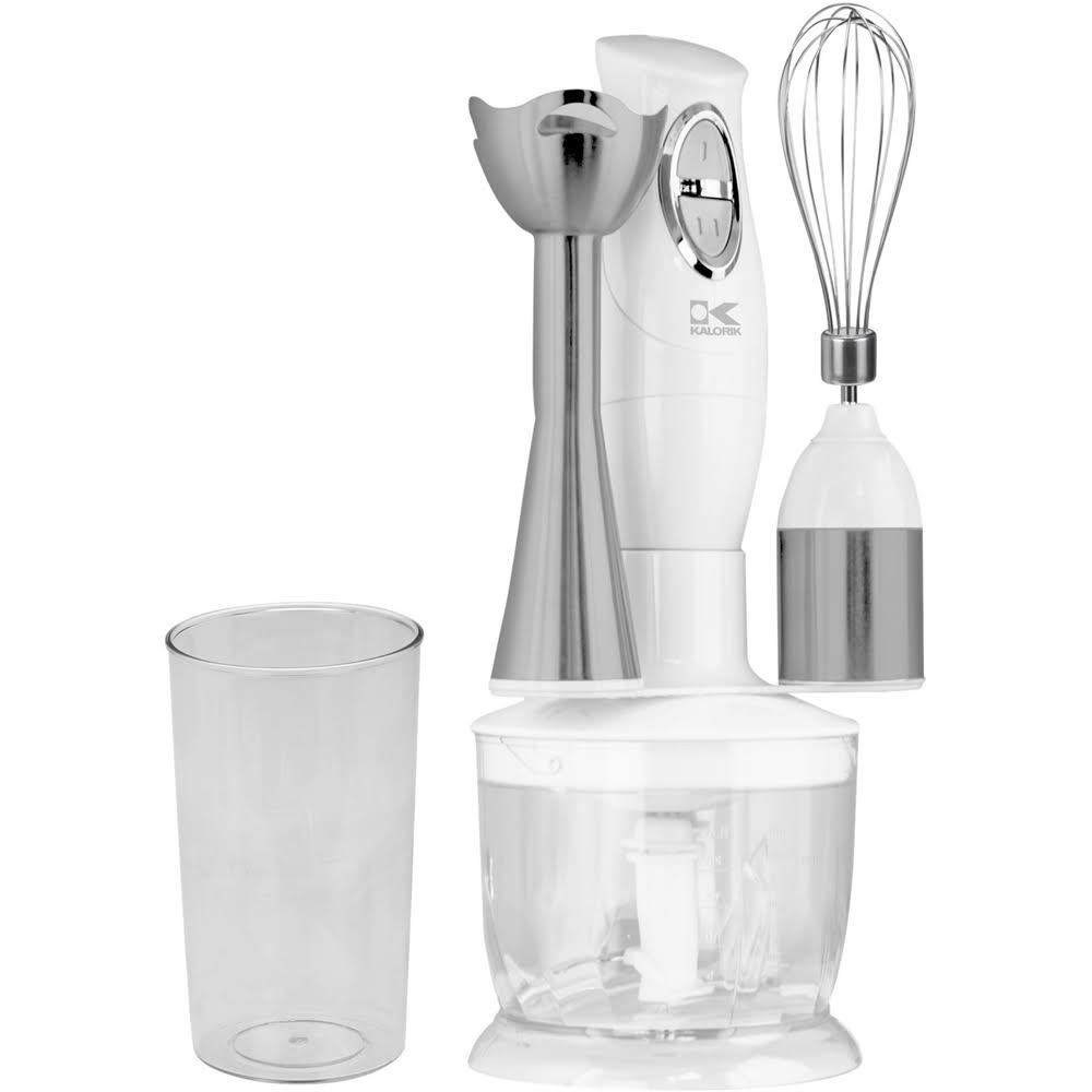White Combi Mixer with Mixing Cup, Chopper & Whisk E215