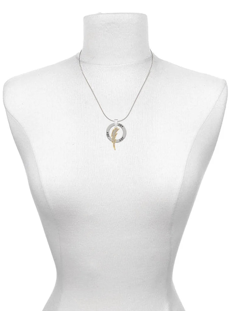 Goldtone Crystal Lightning Bolt Necklace, 18" I65158