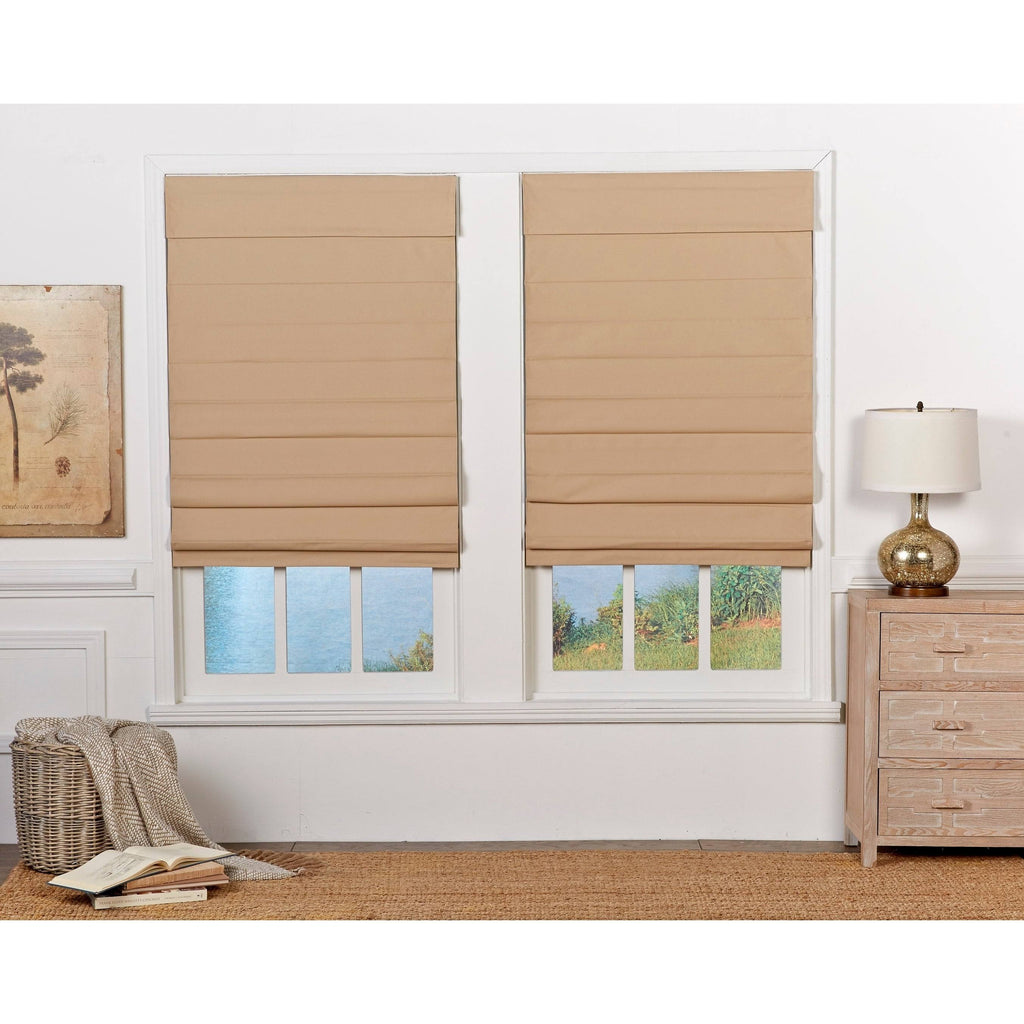 Khaki Insulating Cordless Roman Shade 51 x 72 Q529