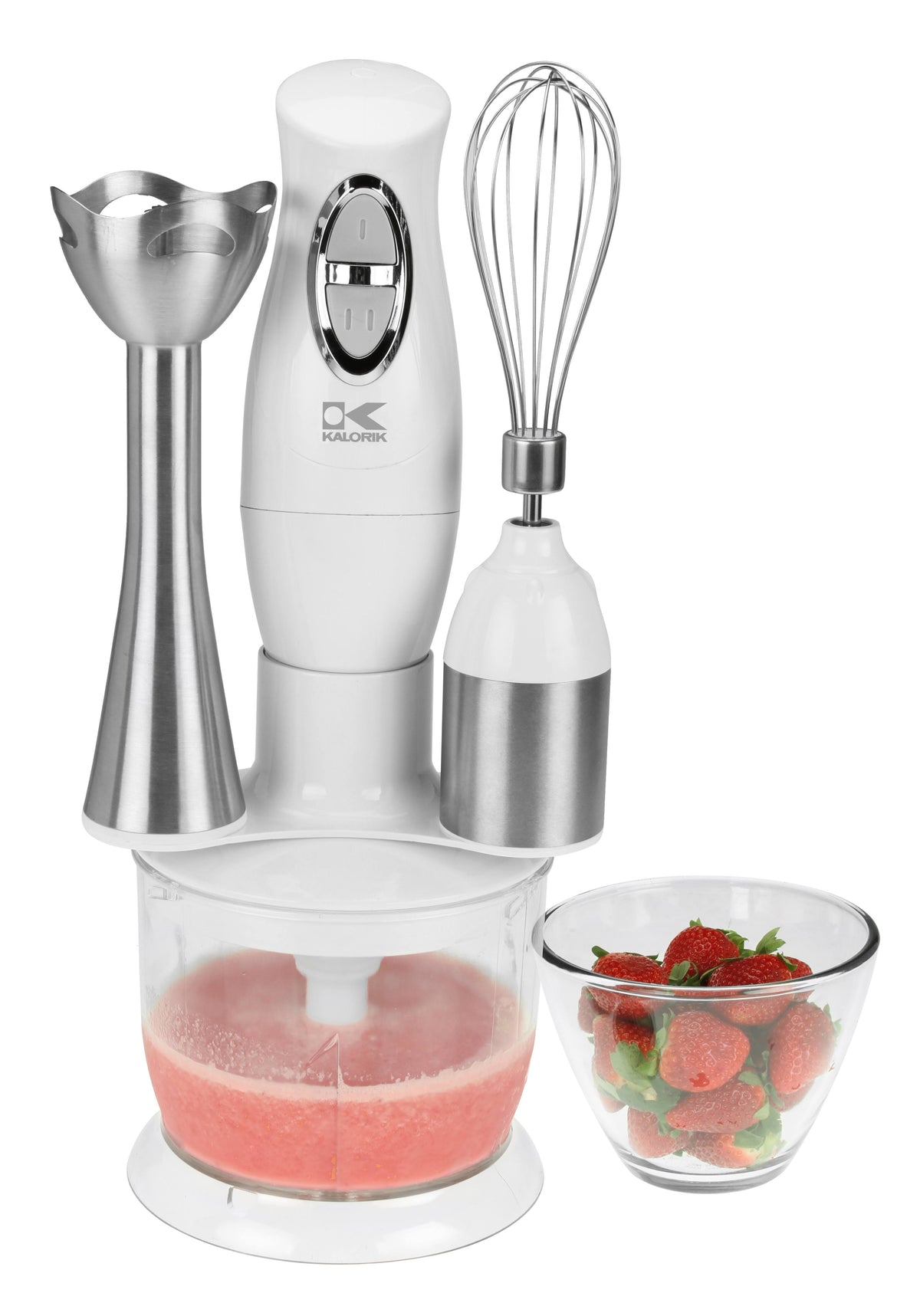 White Combi Mixer with Mixing Cup, Chopper & Whisk E215