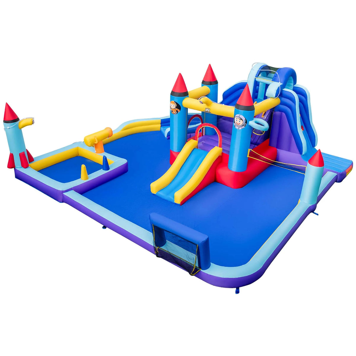 Inflatable Water Slide Park with 2 Slides Splash Pool D9841