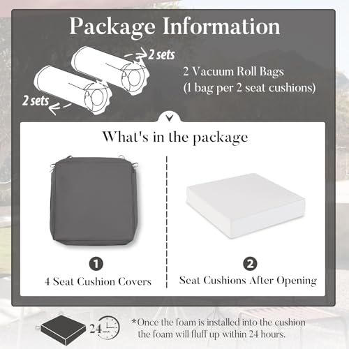 Waterproof Outdoor Chair Cushions Set of 4 Navy Blue D37289