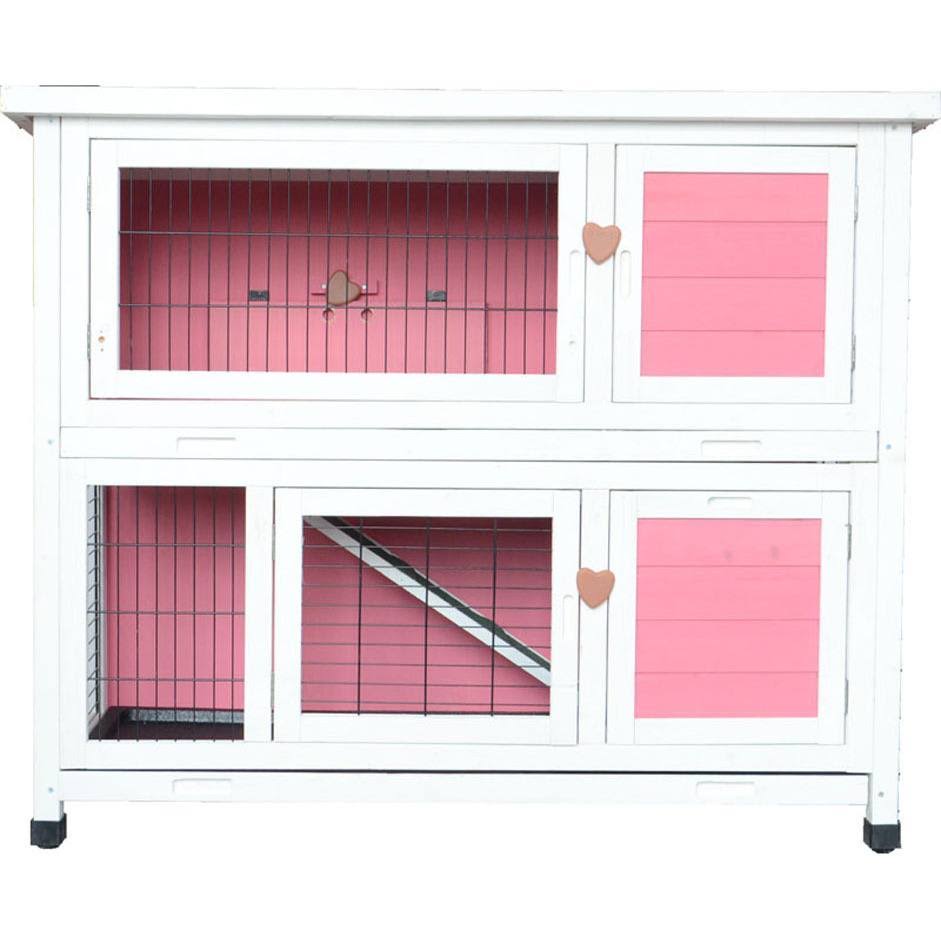 40x22 Wooden Rabbit Hutch Pet Cage Pink K448