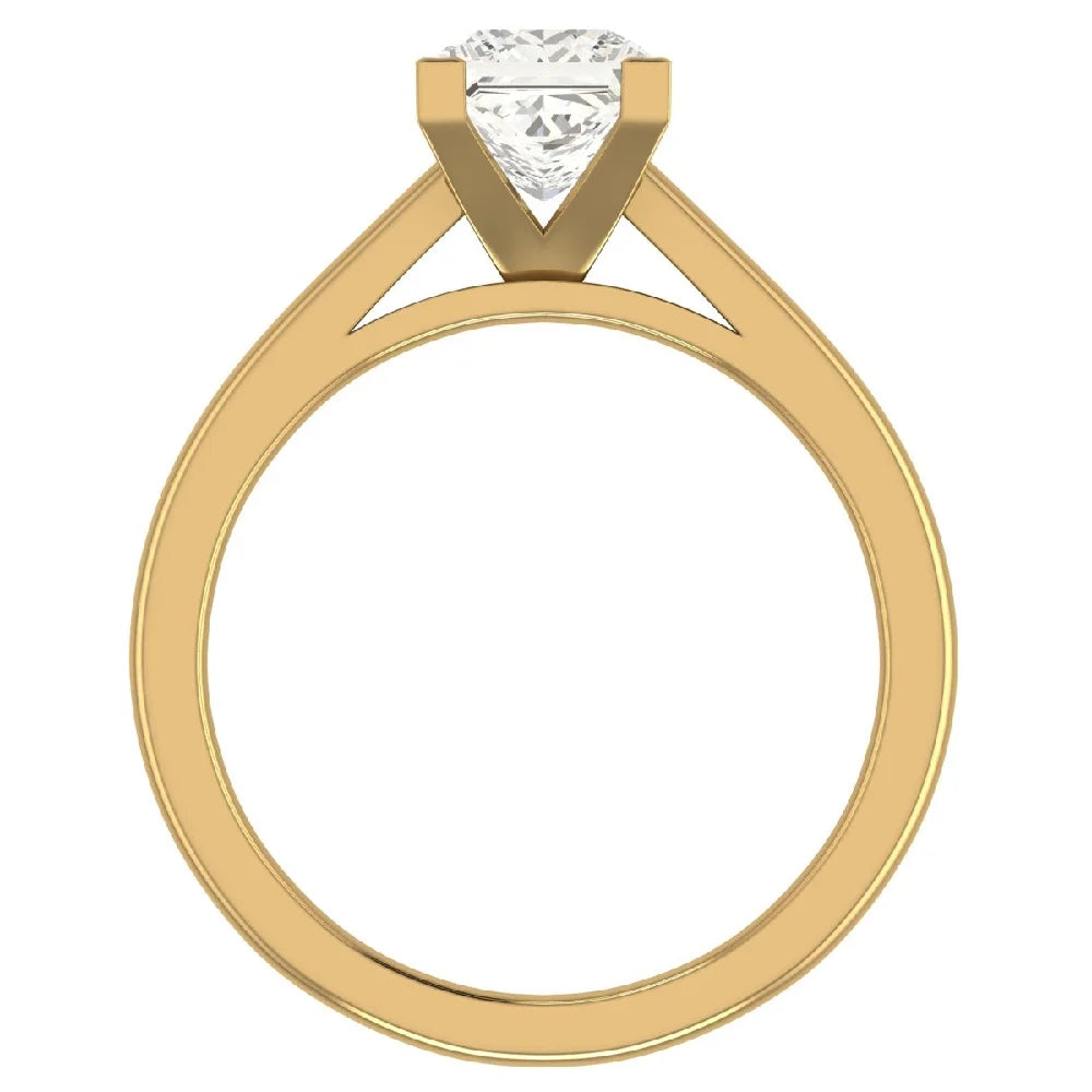 14K Gold Princess Solitaire Diamond Ring 0.75 Carat N1705