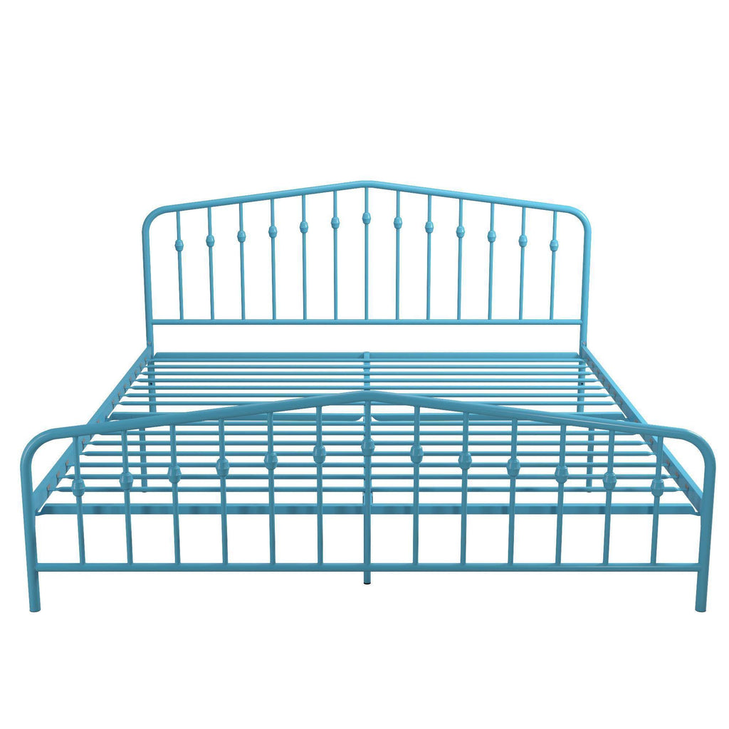 King Sea Blue Metal Bed E4951