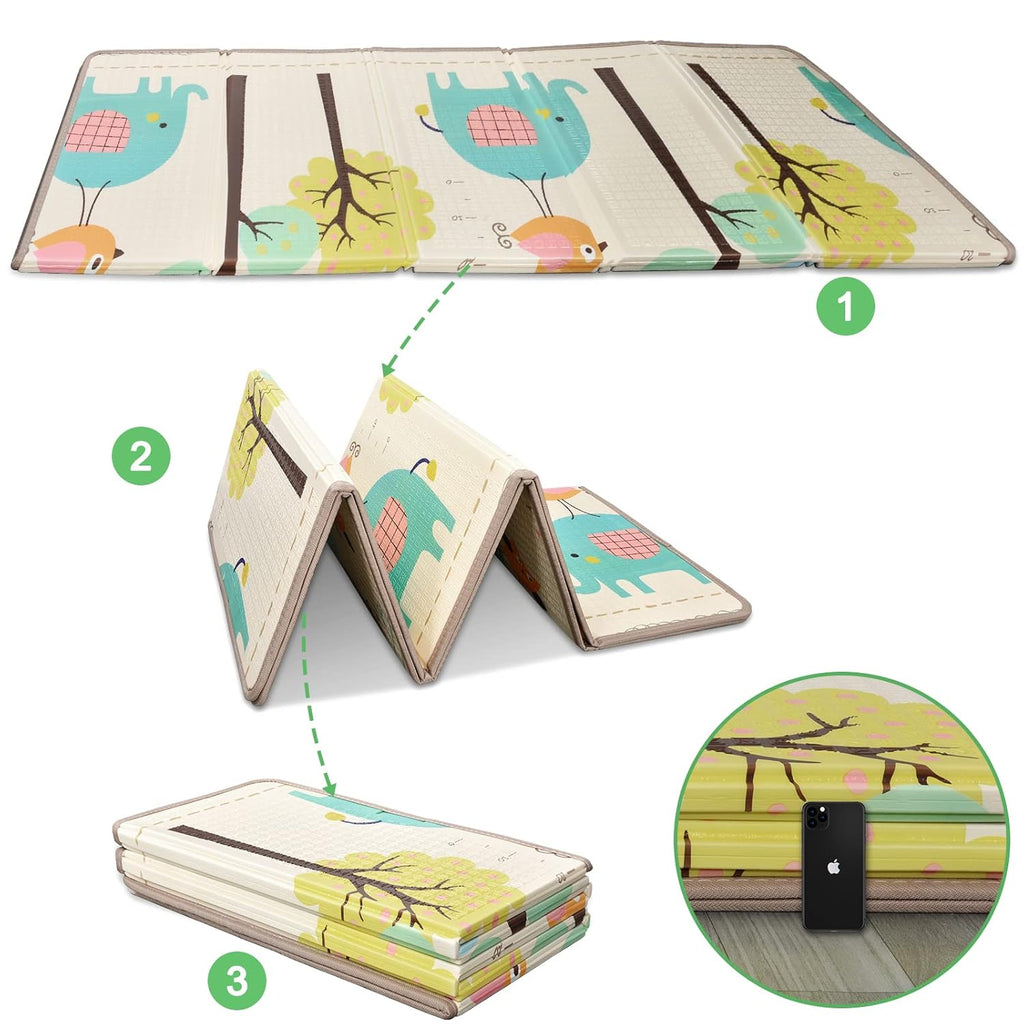 Reversible Extra Large Thick Foam Play Mat with Travel Case, 78x59 E6969