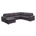 Dark Gray Modular Sectional Sofa with Reversible Chaise N766352