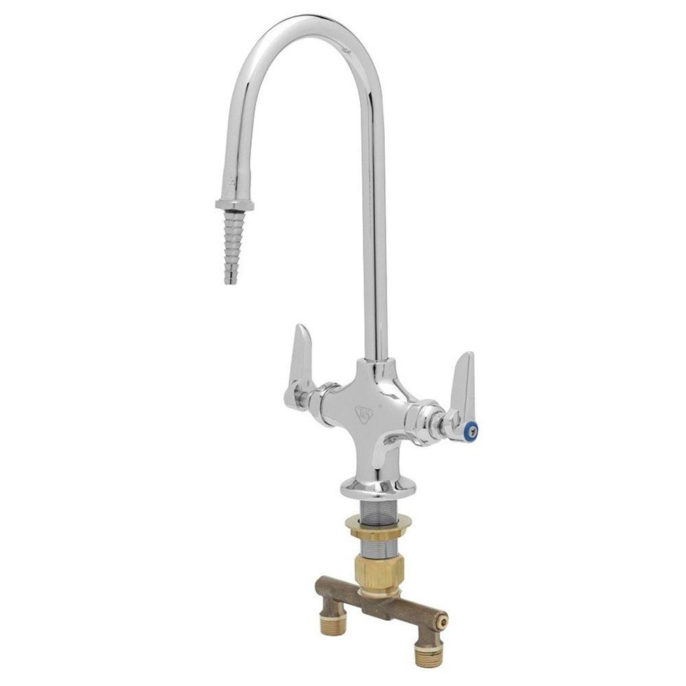 Brass Lab Mixing Faucet, Rigid Gooseneck, Serrated Tip M972