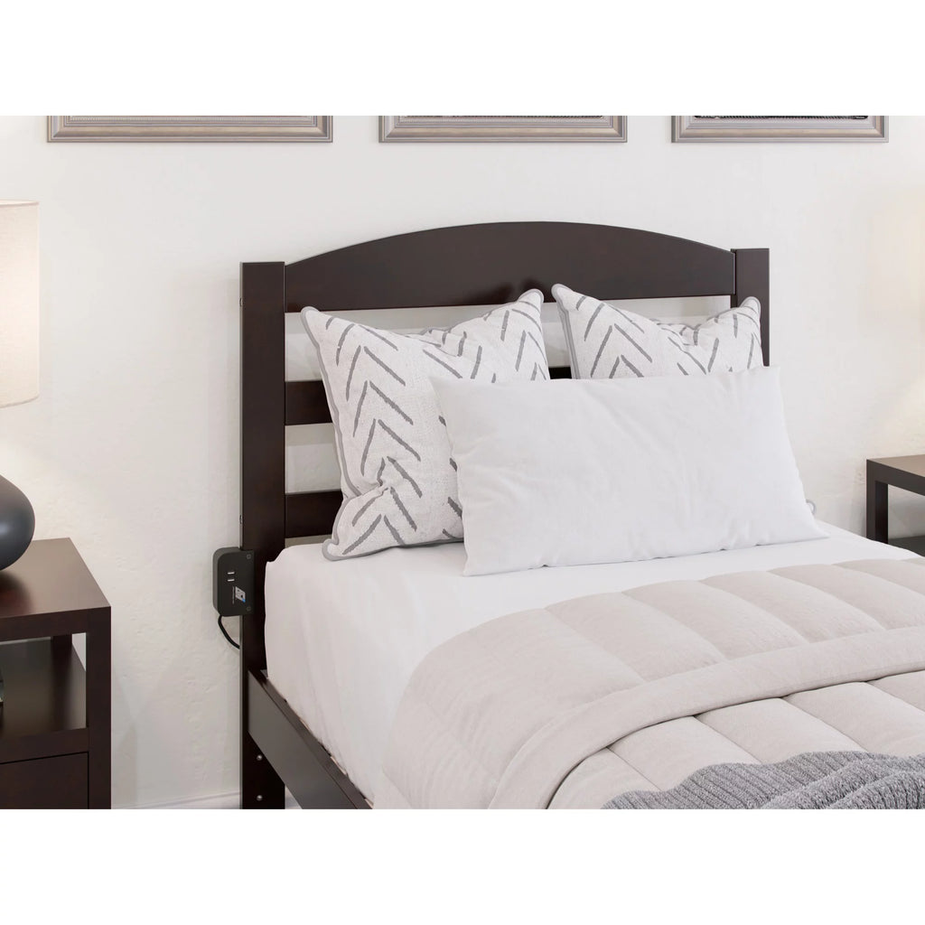 Solid Wood Platform Bed Twin XL Espresso Z4559