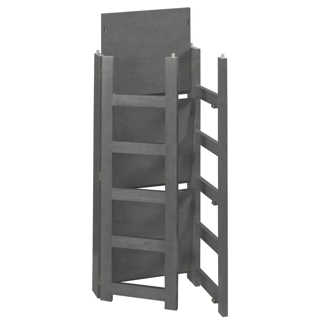 Grey Square Folding Bookcase with Folding Fabric Bins S157