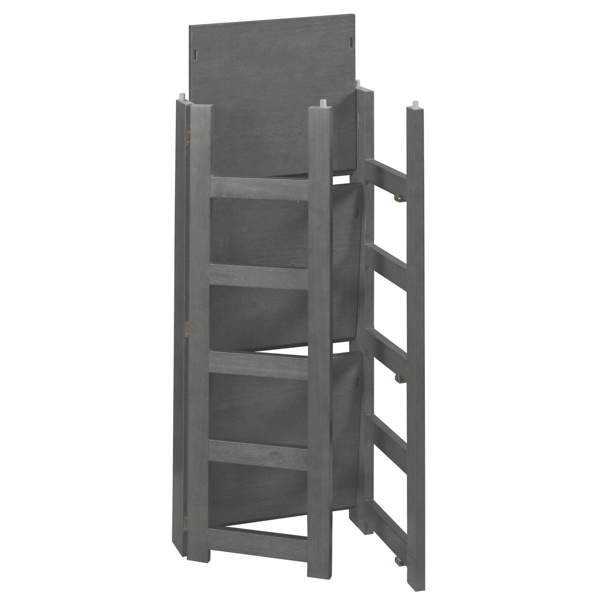 Grey Square Folding Bookcase with Folding Fabric Bins S157