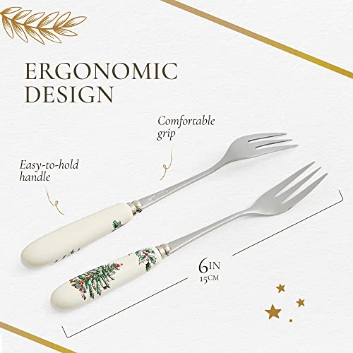 Set of 6 Stainless Steel Teaspoons with Porcelain Handles F21275