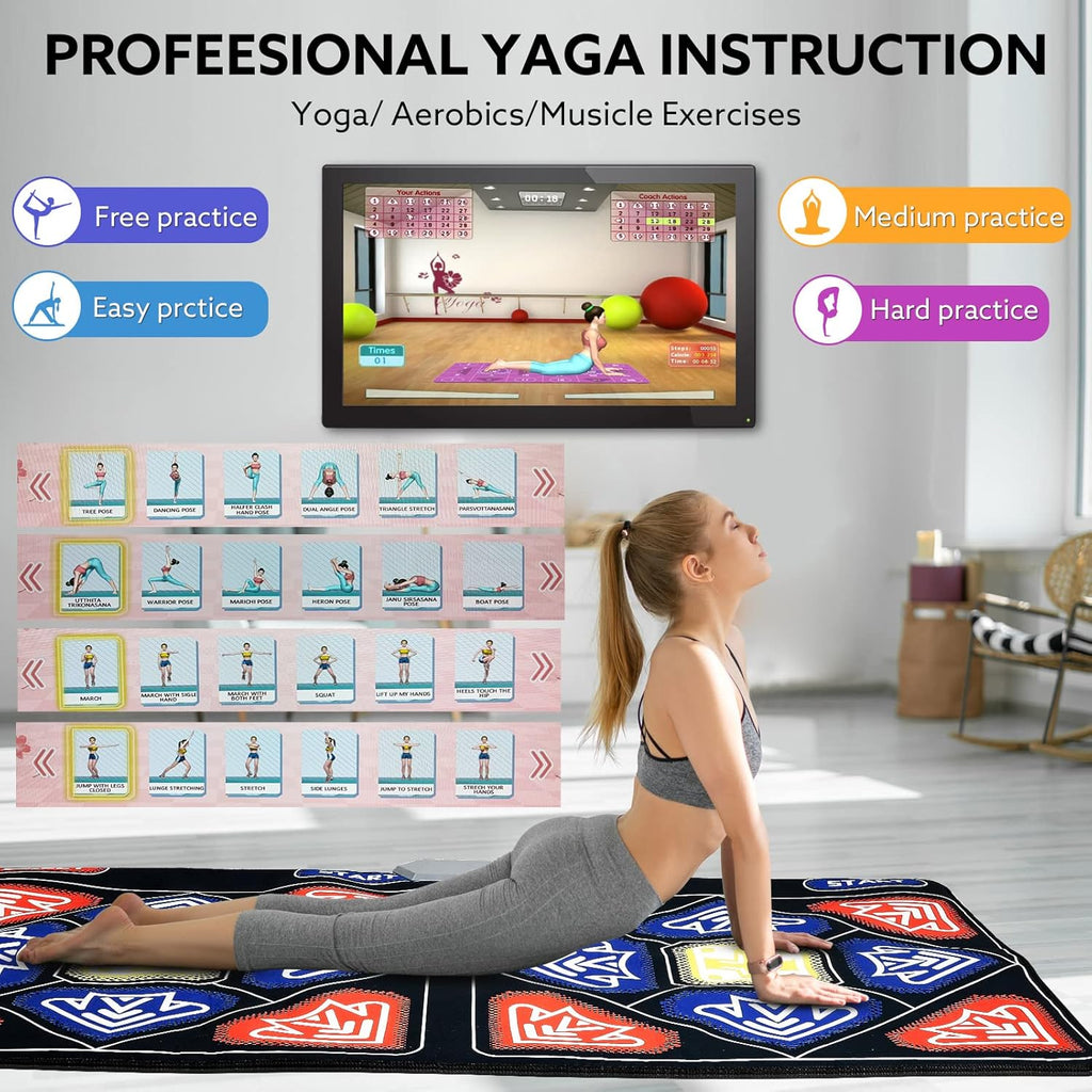 Electronic Dance Mat with HD Camera for HDMI Interface TV, Rechargeable Host & Remote Controller, Non-Slip J125047