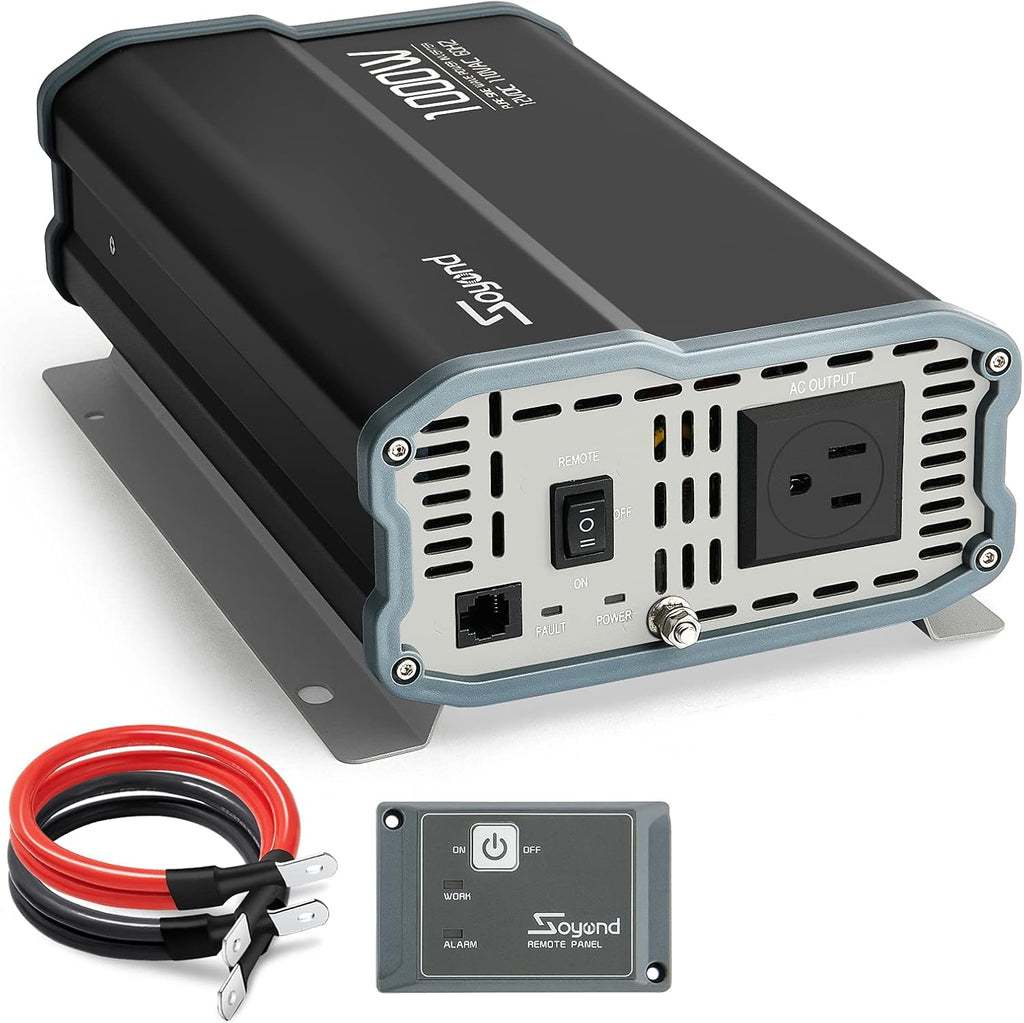 Pure Sine Wave 1000 Watt 12vdc to 120vac Car Inverter with Dual Ac Outlets Q72185
