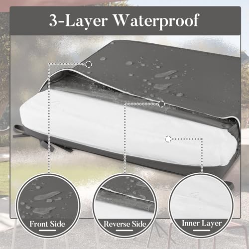 Waterproof Outdoor Chair Cushions Set of 4 Navy Blue D37289