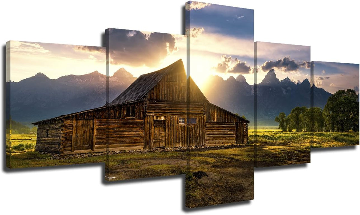 5 Piece Framed Canvas Landscape Art (60''Wx32''H) C434