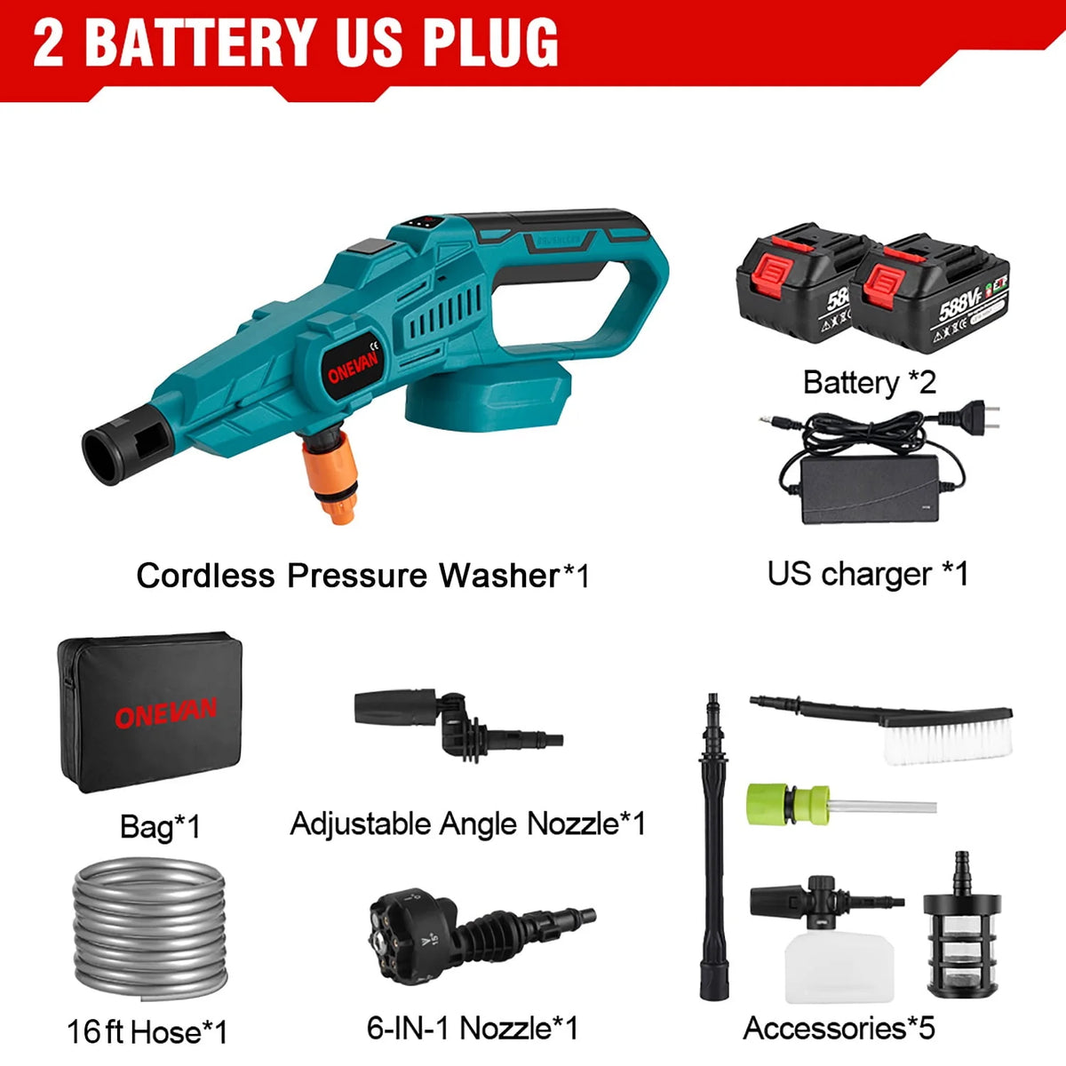 Cordless Battery Powered Pressure Washer Y7142