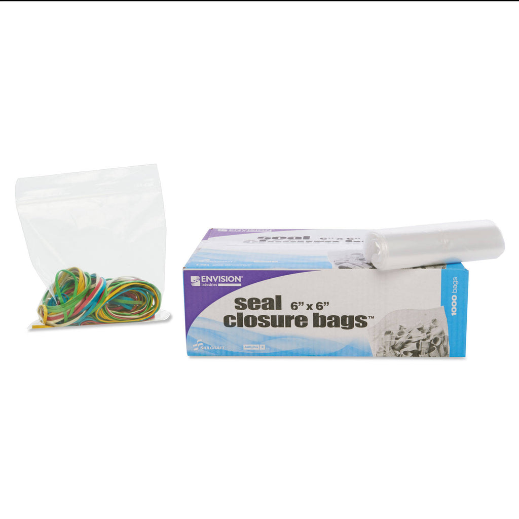 Clear 6 x 6 Zipper Seal Closure Bags, 1000/Carton K409