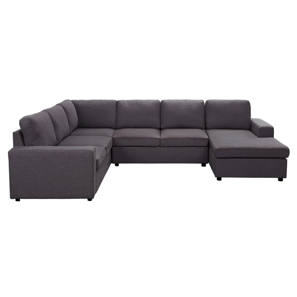 Dark Gray Modular Sectional Sofa with Reversible Chaise N766352