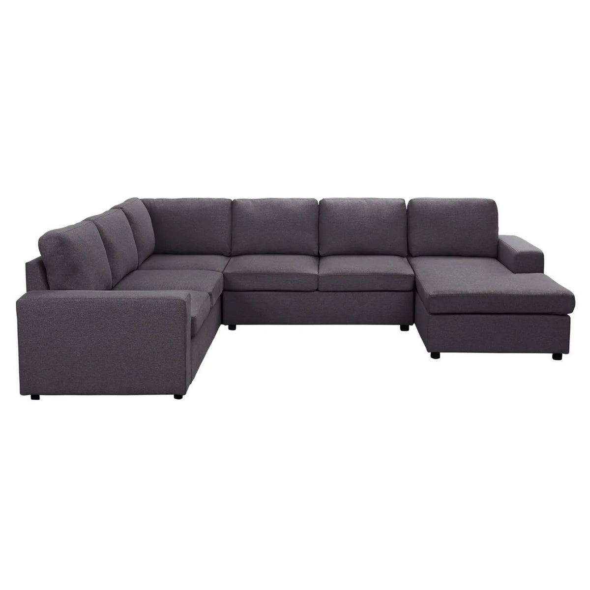 Dark Gray Modular Sectional Sofa with Reversible Chaise N766352
